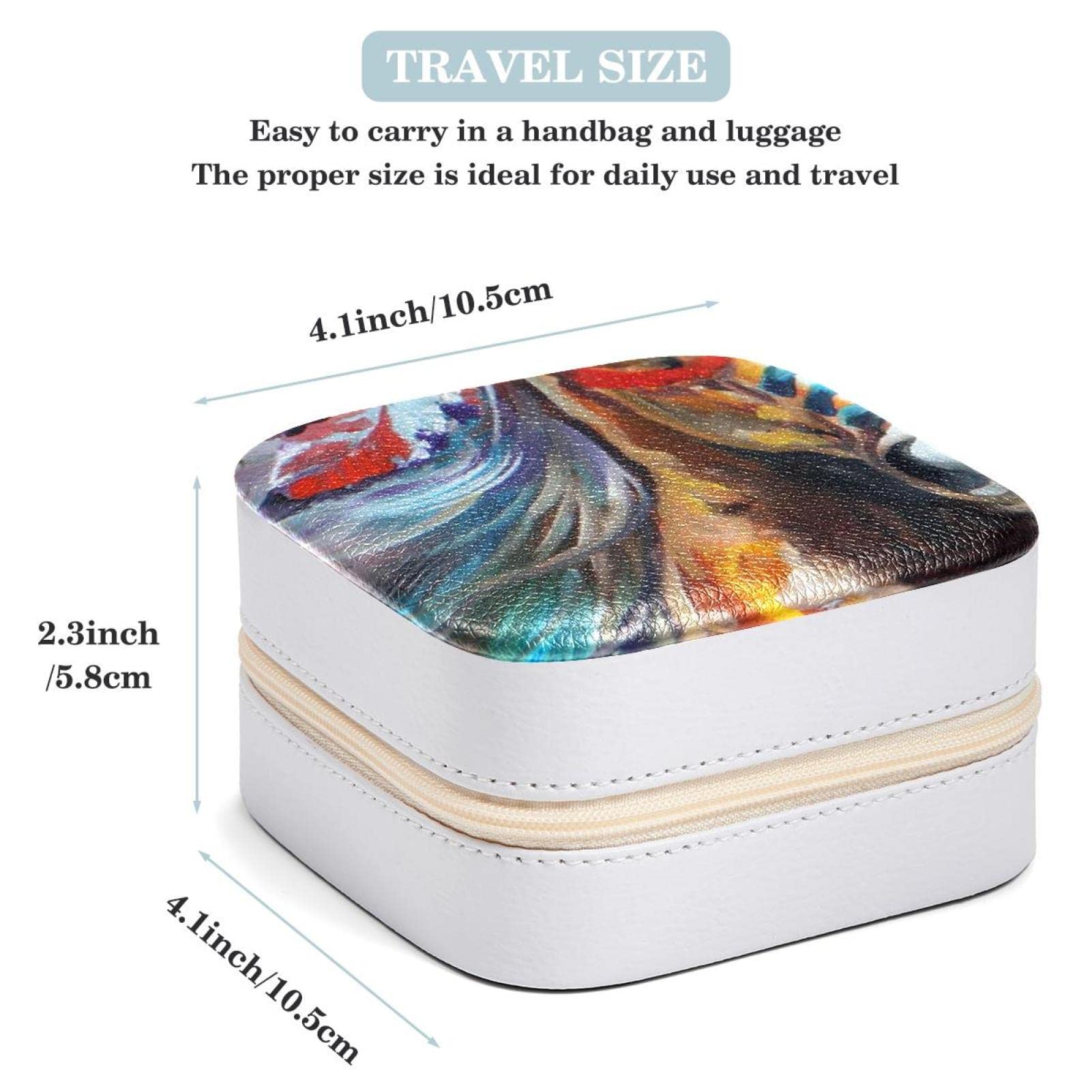 Jewelry Organizer Box PU leather Small Jewelry Case Art Indian